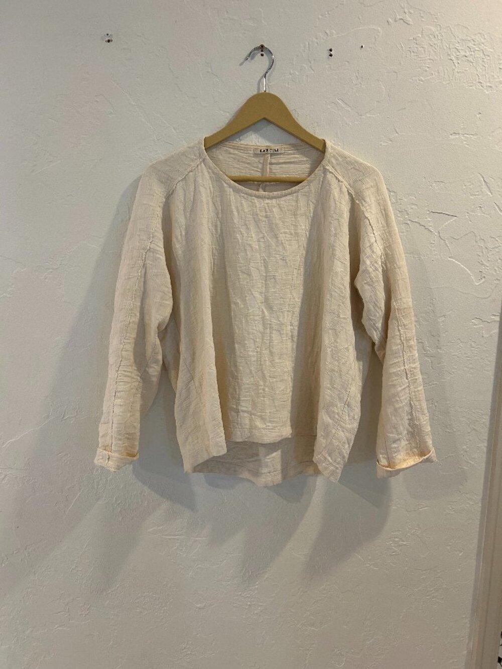 Black Crane Origami Blouse, size small, cream